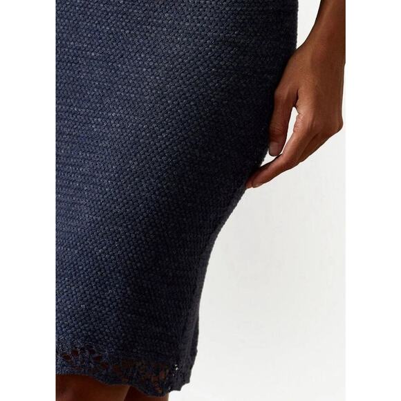 Ralph Lauren Collection Purple Label Ruffle Hem Linen Pencil Skirt Blue Lace M - Picture 4 of 13